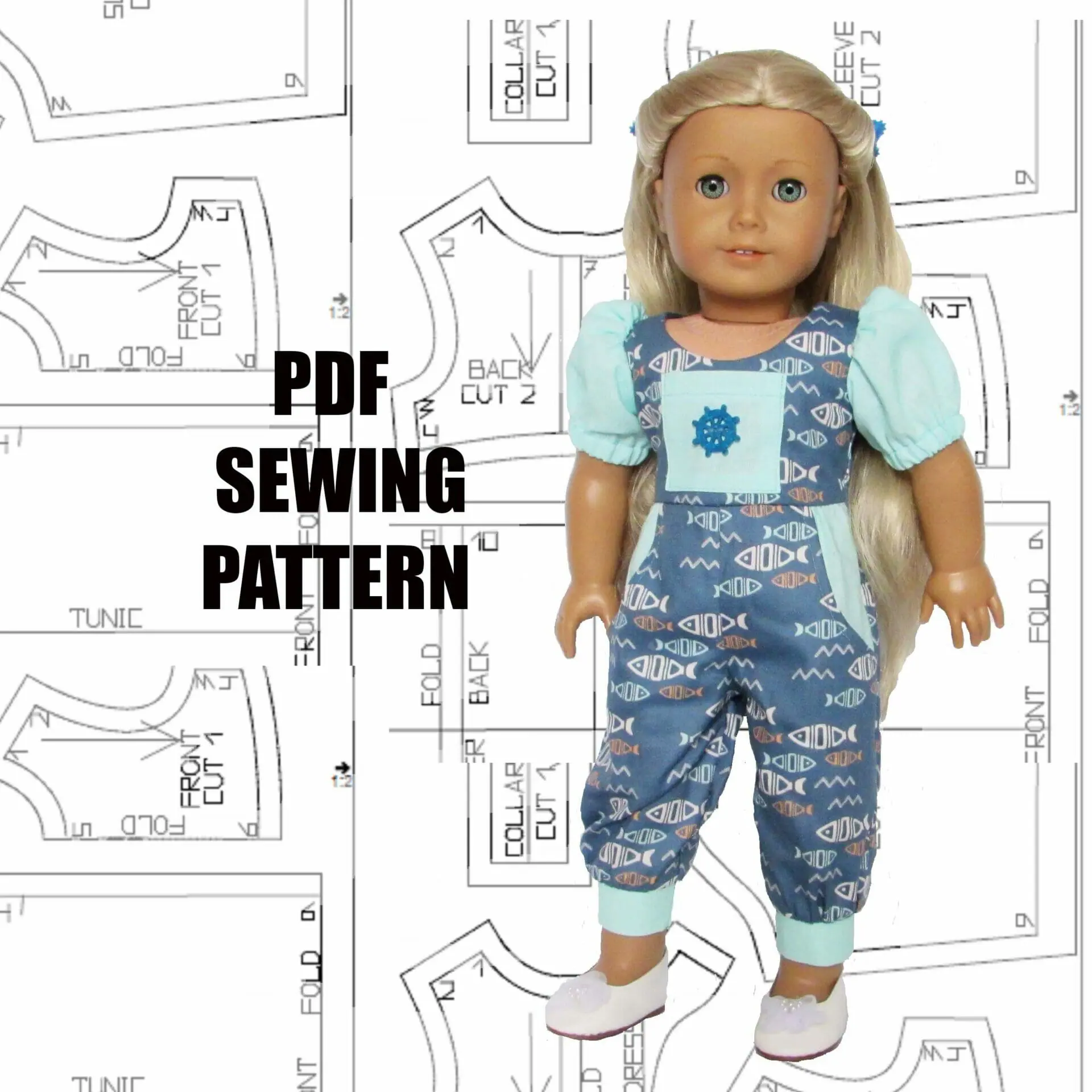 Jumpsuit for American girl doll 48cm/18 jumpsuit-for-american-girl-doll-48cm-18-sewing-pattern-for-doll-dailydoll-shop