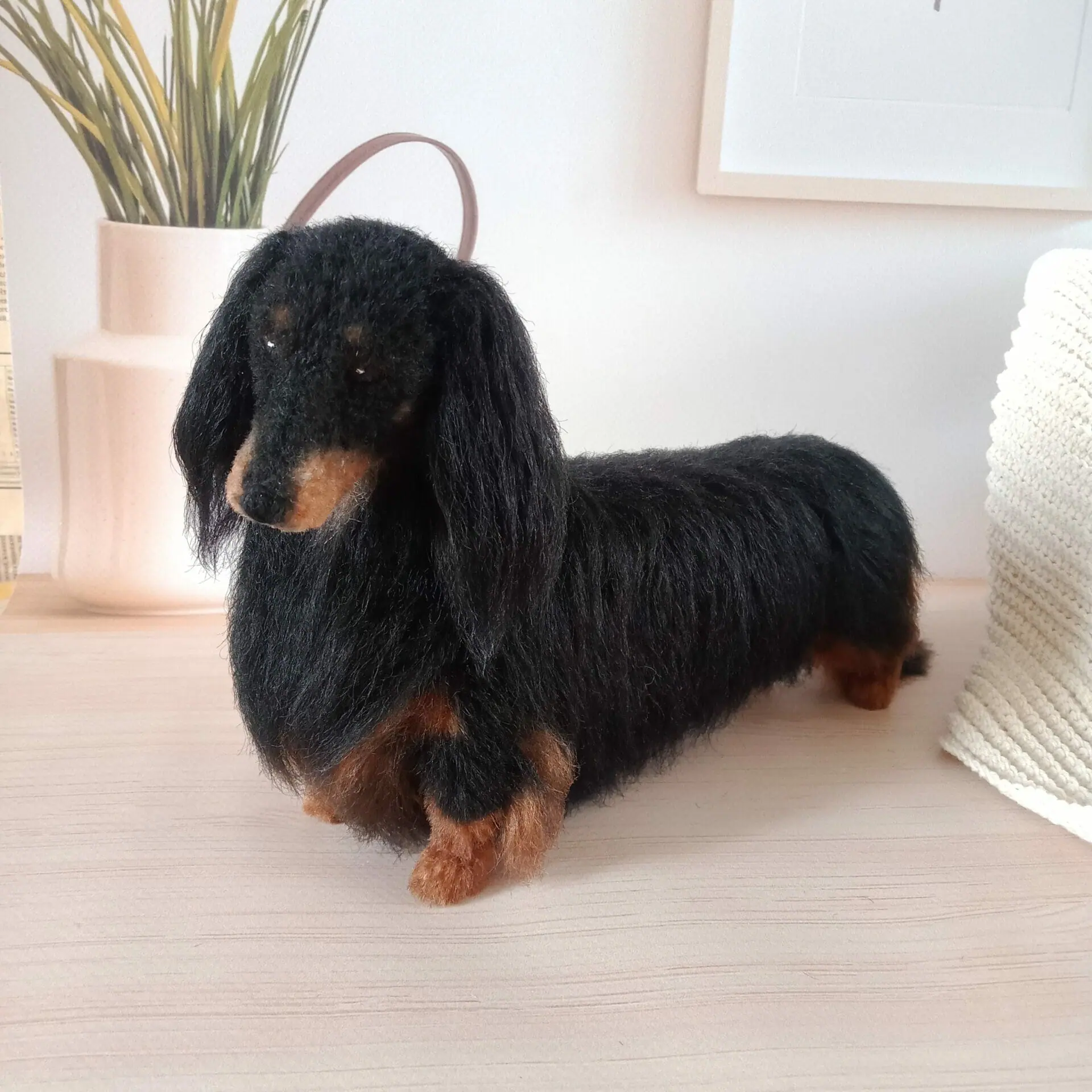 Custom Miniature Realistic Longhaired Dachshund Black and Tan 1 img20230512111940.jpg