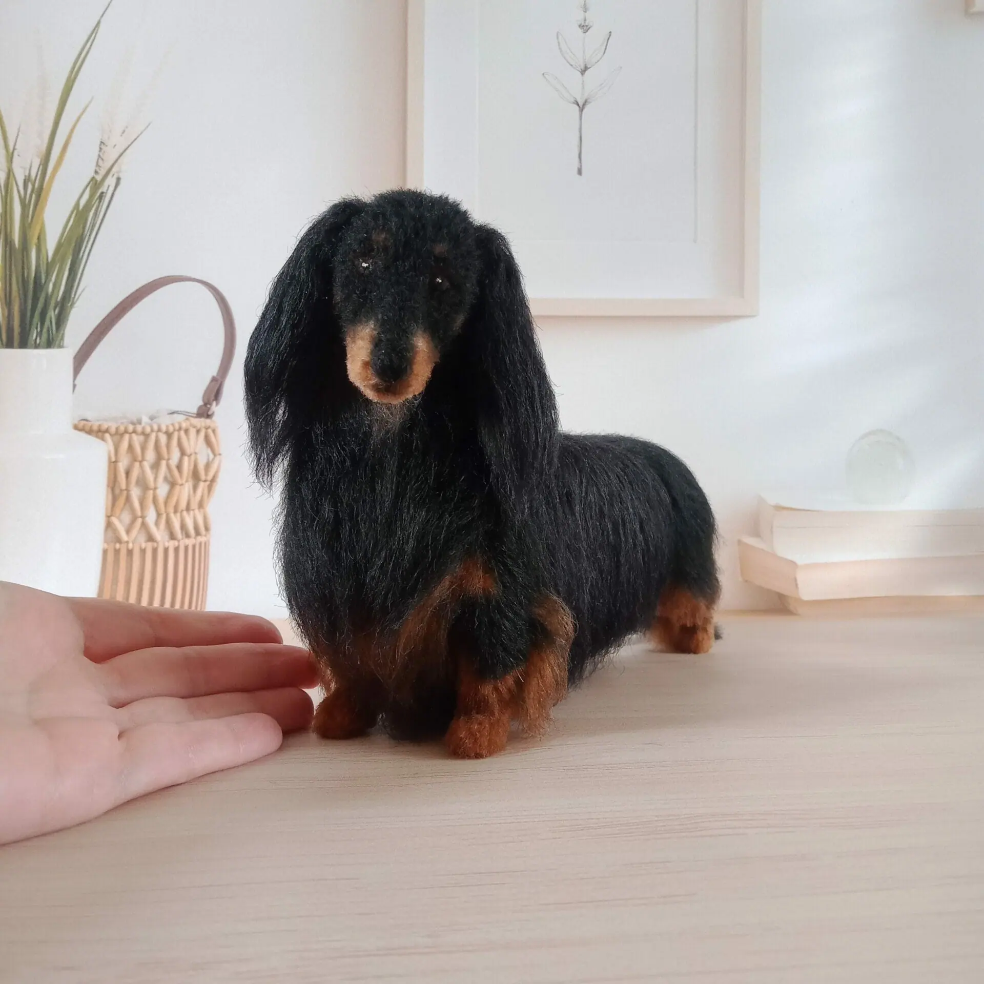 Custom Miniature Realistic Longhaired Dachshund Black and Tan 3 img20230512112309.jpg