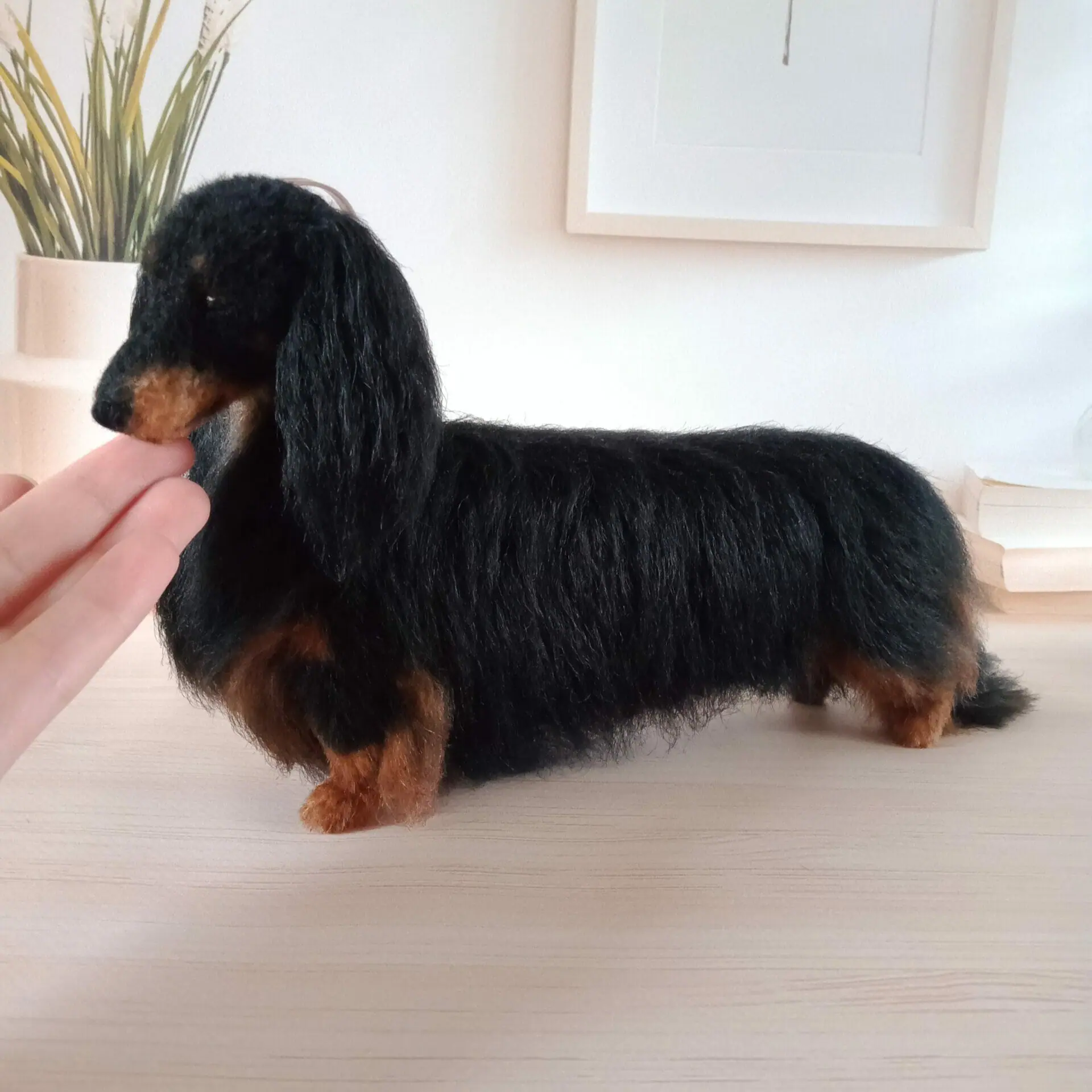 Custom Miniature Realistic Longhaired Dachshund Black and Tan 12 img20230512122002.jpg