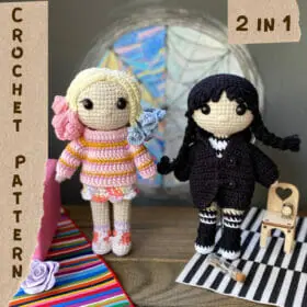 Wednesday and Enid doll crochet pattern