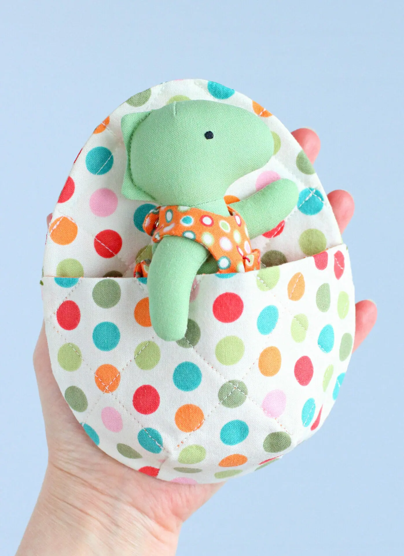 PDF Mini Dinosaur with Egg-shaped Sleeping Bag Sewing Pattern