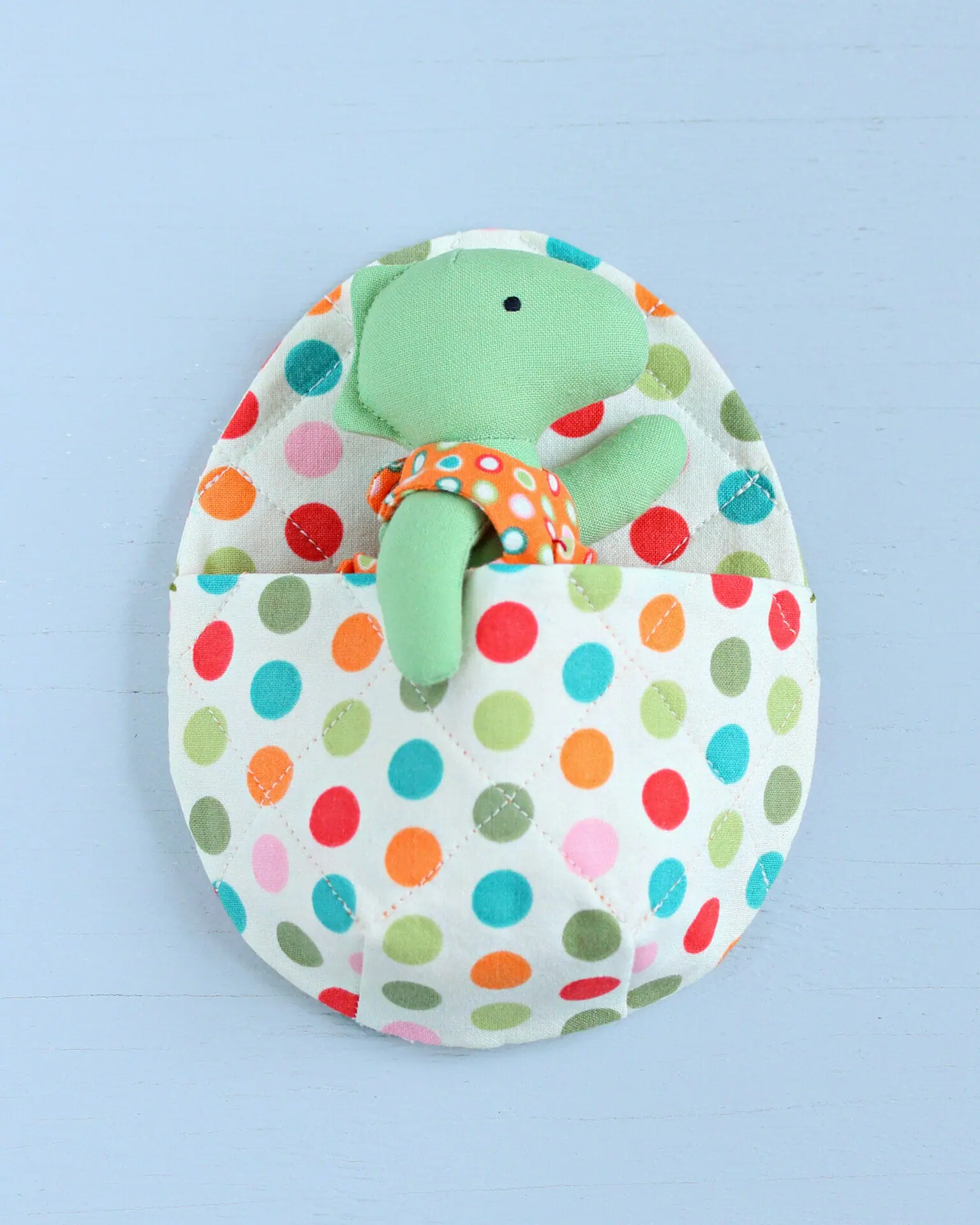 PDF Mini Dinosaur with Egg-shaped Sleeping Bag Sewing Pattern