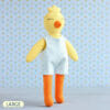 Handmade Large Chicken doll stuffed animal in overalls