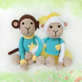 soft toy Monkey boy and girl