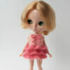 Peach mohair dress for blythe doll