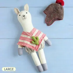 Handmade llama doll with clothes