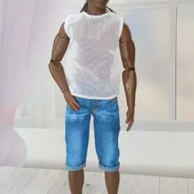 Ken doll clothes blue denim shorts