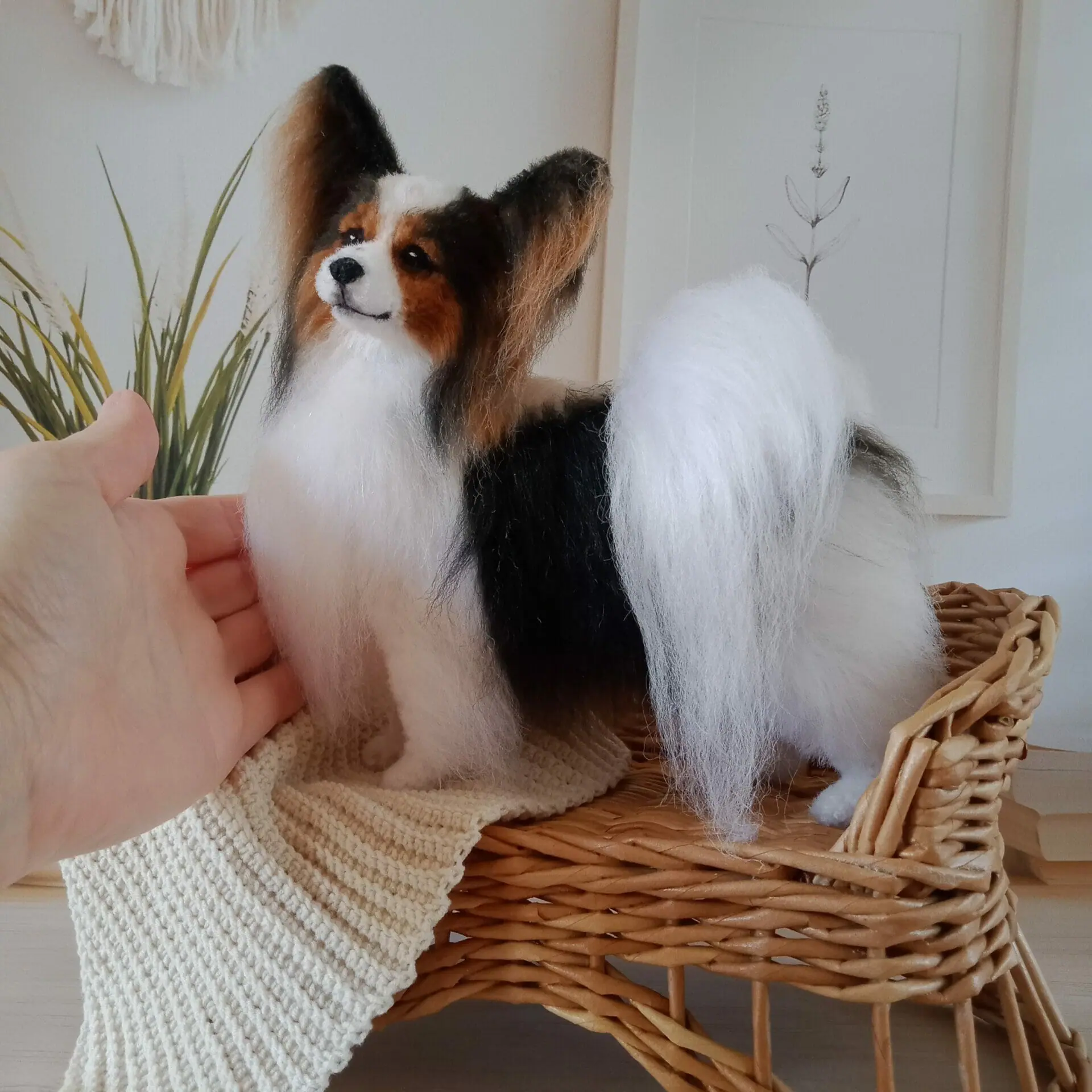 Custom Miniature realistic crochet Papillon - DailyDoll Shop