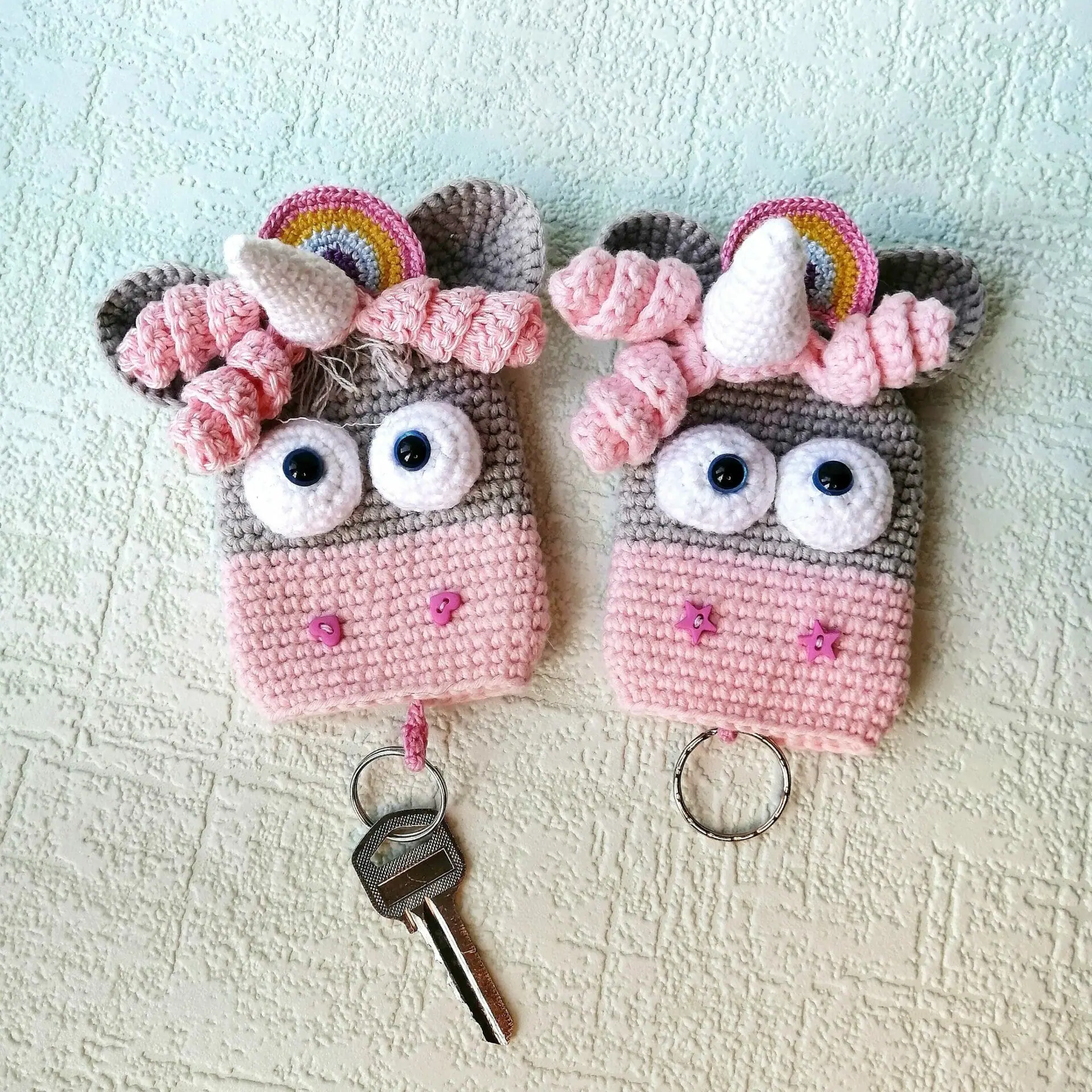 Unicorn key cover crochet pattern
