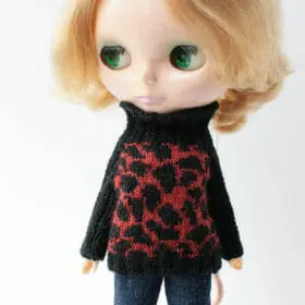 Sweater with animal print for Blythe doll, Barbie doll