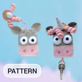 Unicorn key cover crochet pattern