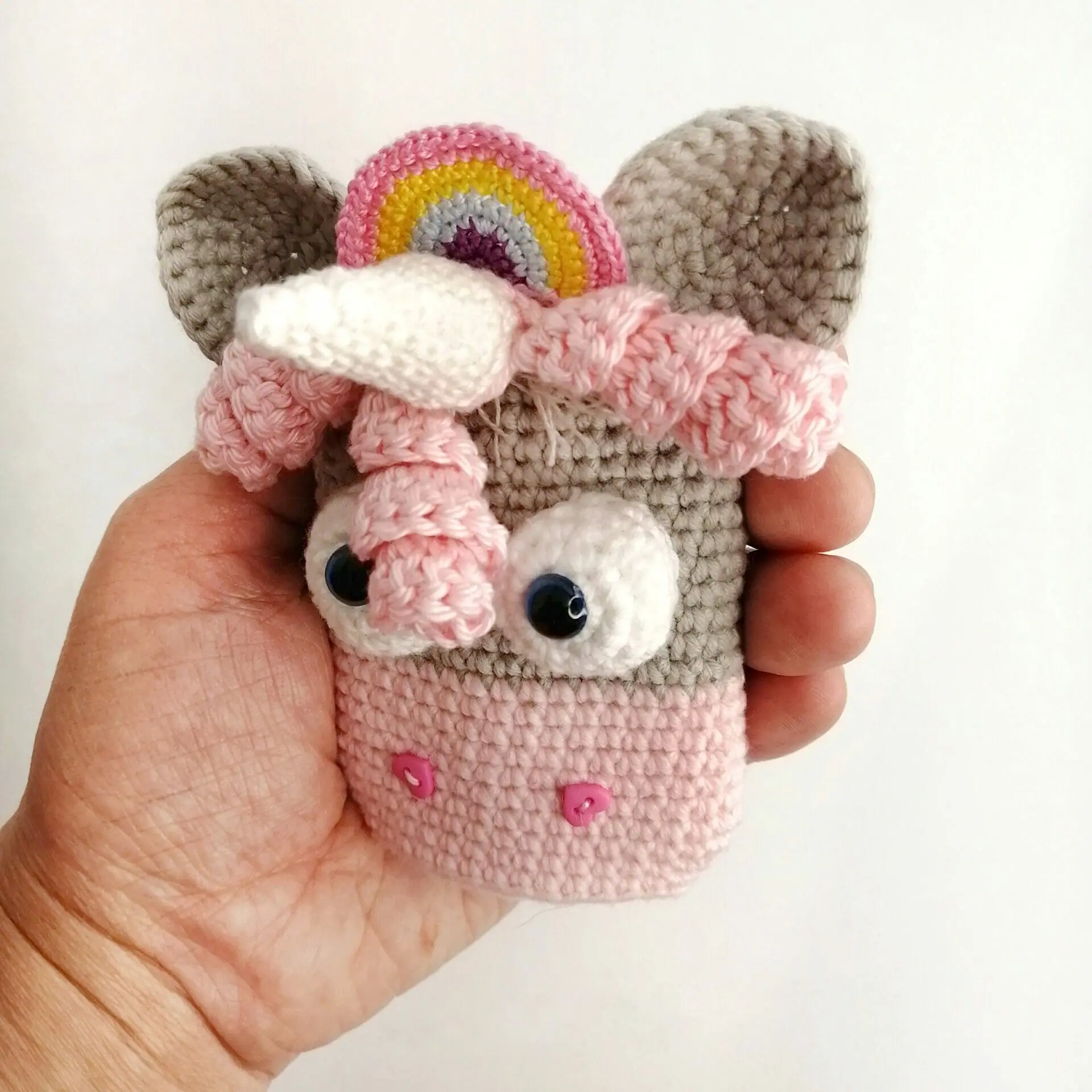 Unicorn key cover crochet pattern
