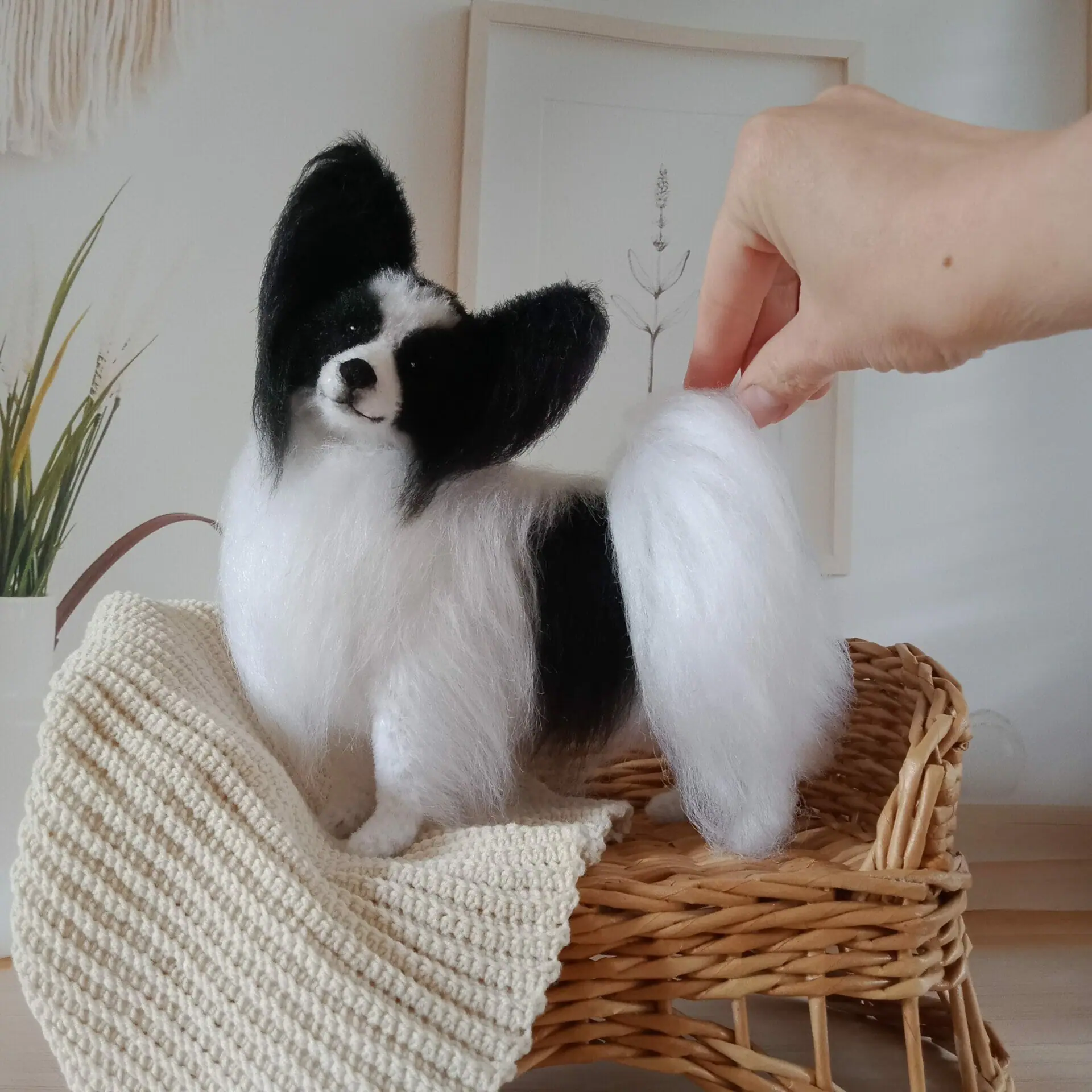 Ready to ship Miniature realistic crochet Papillon - DailyDoll Shop Ready to ship Miniature realistic crochet Papillon - DailyDoll Shop