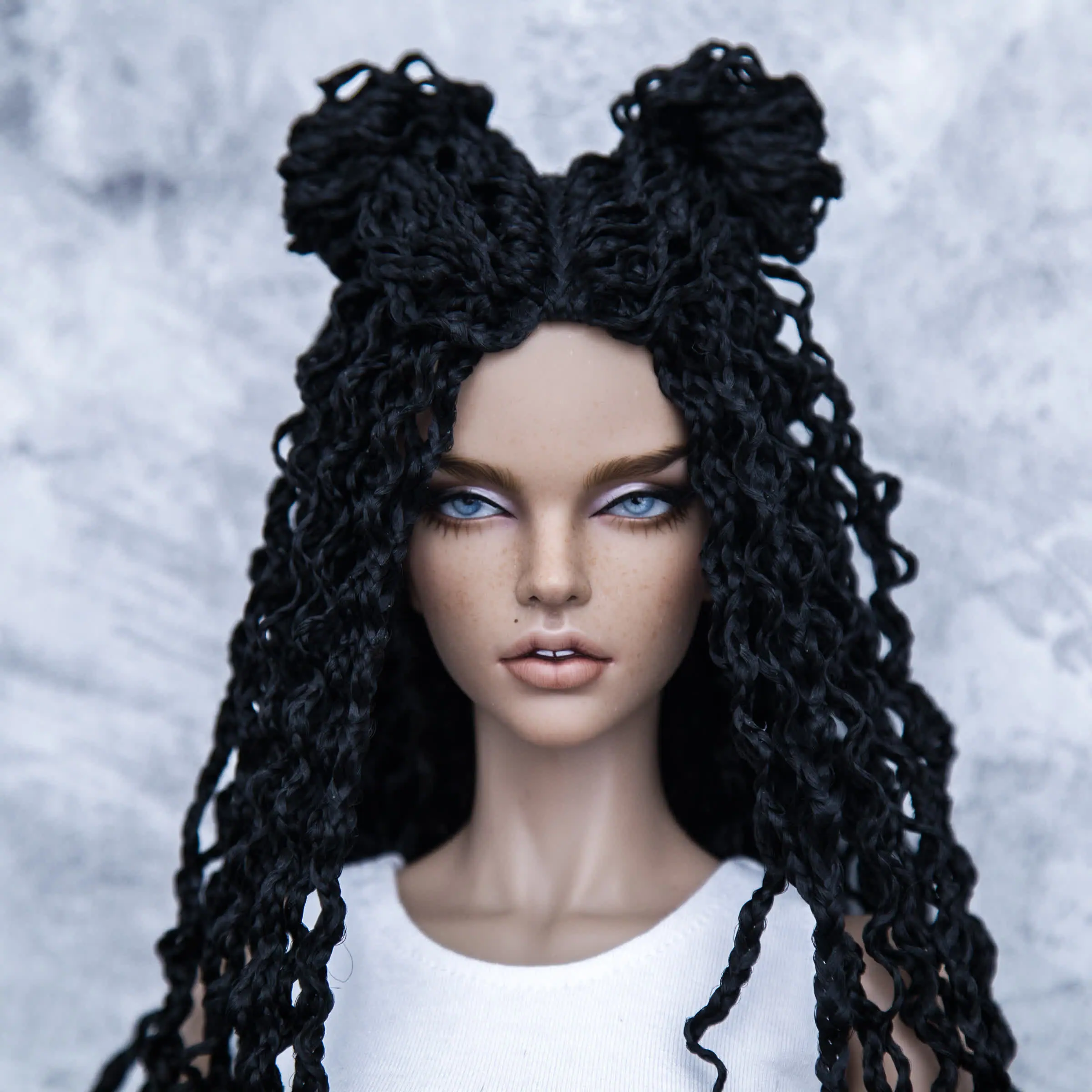 Tnfeeon Toy Doll Head Wig, Girls Gift Heat Resistant Long Curly Braids Hair  Replacement Wigs for DIY Simulation Doll Modeling (Black)