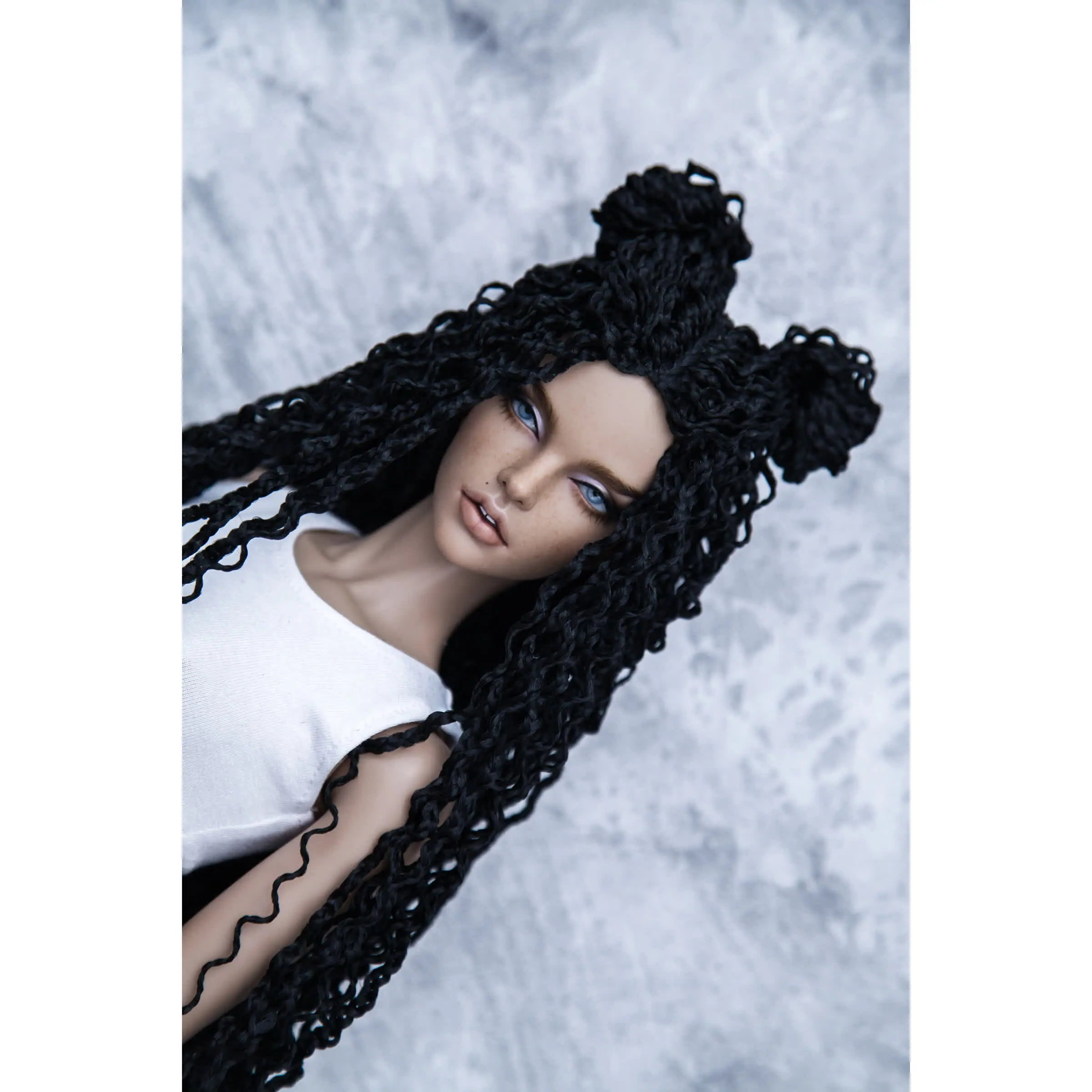 BJD Zi-Zi wig curly Black for head 8-9 (20,5c - DailyDoll Shop