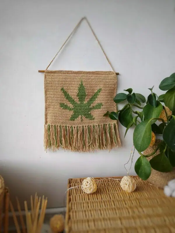 Cannabis Crochet wall hanging pattern