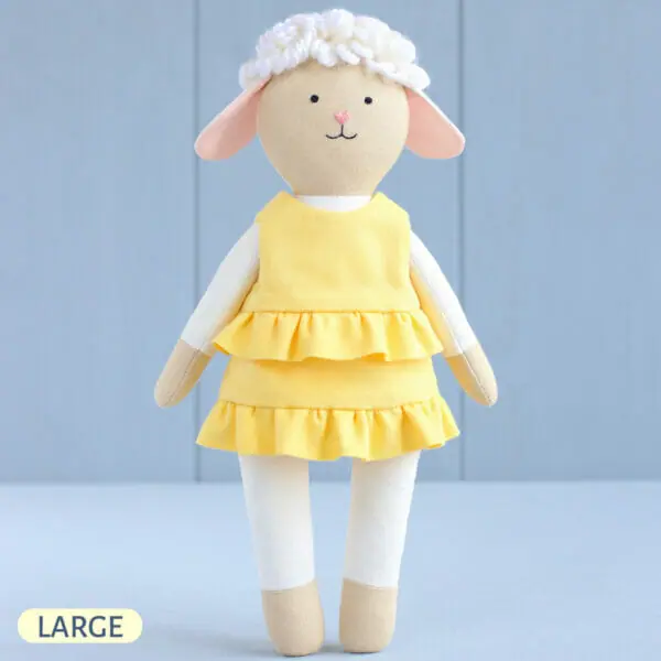 Handmade lamb stuffed animal with clothes