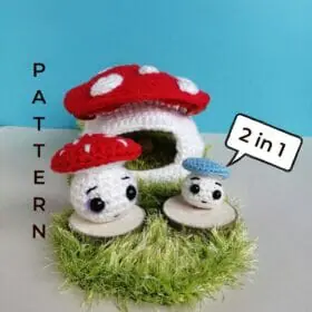 Crochet pattern fly agaric mushroom house