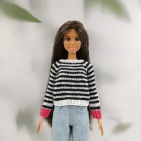 Barbie white black sweater