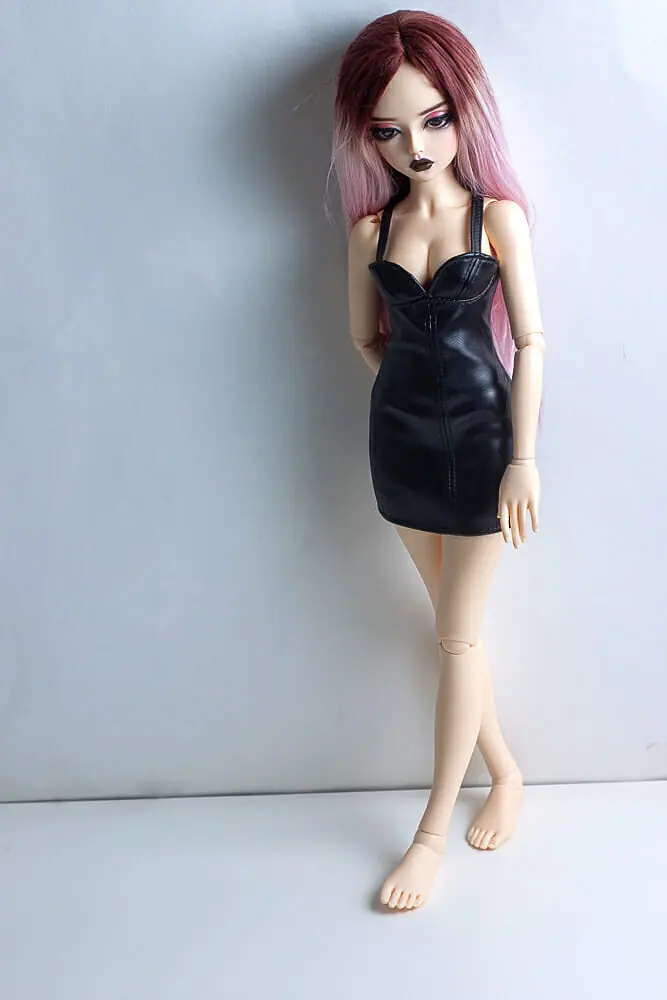 Fairyland Minifee MSD BJD Clothes - Black eco leather dress 2 mnn 5064.jpg