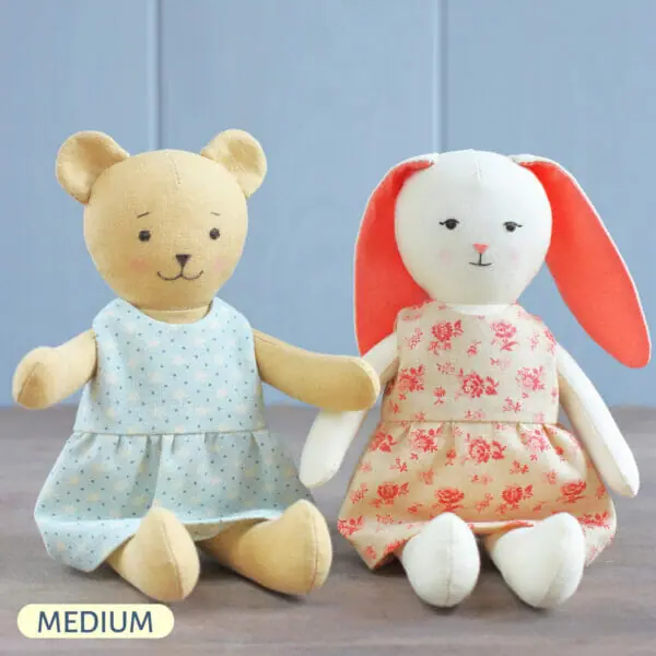 PDF Bear and Bunny Dolls Sewing Pattern - DailyDoll Shop