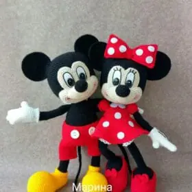 2 Crochet patterns Mickey and Minnie mouse.
