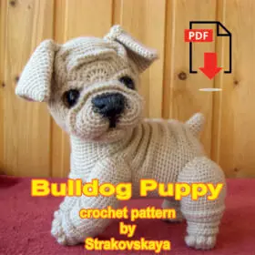 Bulldog Puppy eng crochet pattern pdf
