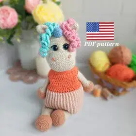 English Crochet Pattern Unicorn Toffee