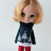 Blue sweater with white trees for Blythe doll