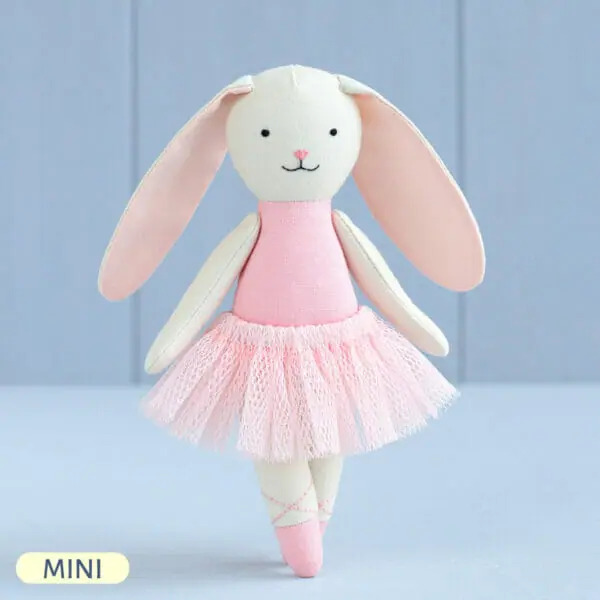 Handmade mini bunny ballerina stuffed animal