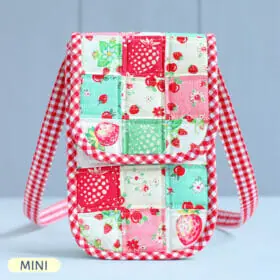 Handmade mini patchwork bag for mini rag doll or stuffed animal