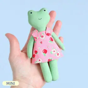 Handmade mini frog stuffed animal