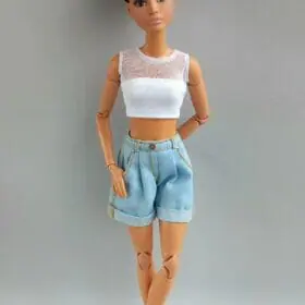 Barbie clothes blue denim shorts for Barbie dolls