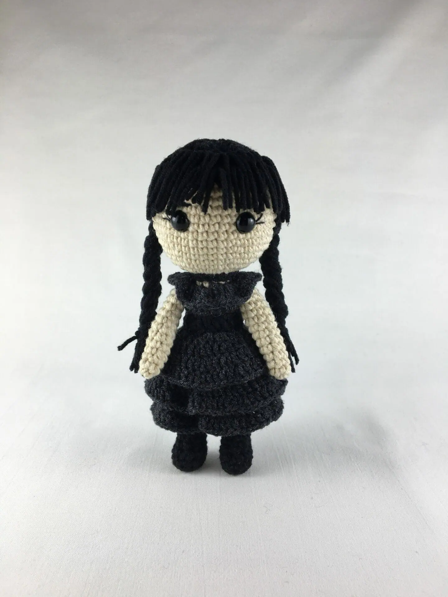 Wednesday crochet pattern PDF amigurumi, Halloween toy 7 Plush crochet Wednesday Addams amigurumi toy, inspired by The Addams Family, handmade pattern