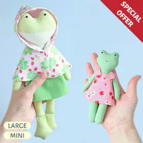 Handmade frog stuffed animals with clothes