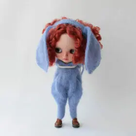 Overalls for Blythe doll, mohair clothes