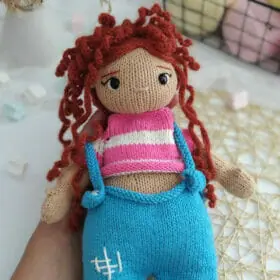 Knitting pattern doll Anyuta. Knitted Doll, Amigurumi Doll Pattern