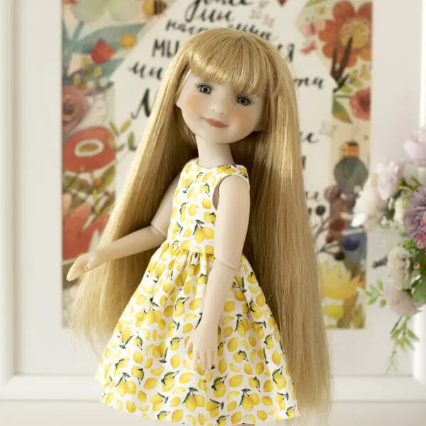 14" Ruby Rd doll in lemon dress