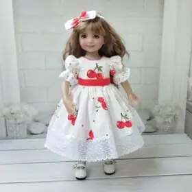 Batiste dress with cherry pattern