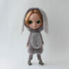 Gray mohair jumpsuit for Blythe doll