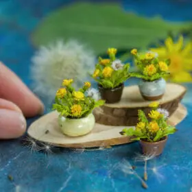 TUTORIAL Miniature dandelion with cold porcelain / air dry clay
