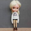 Blythe doll white sweater long sleeves with unicorn