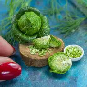 TUTORIAL Miniature cabbage cane with polymer clay