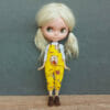 Blythe doll yellow overall with cat