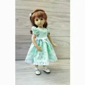 Mint cotton dress for Little Darling dolls