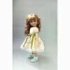 Pale yellow textured dress with wildflovers for dolls.