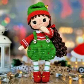 Kind Christmas elf girl doll