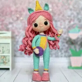 Bright and tender unicorn doll