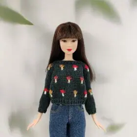 Barbie mushrooms sweater